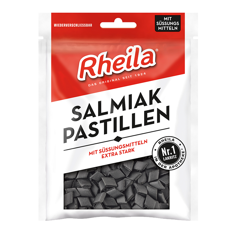Rheila Salmiak Pastillen mit Suessungsmitteln, Starklakritz